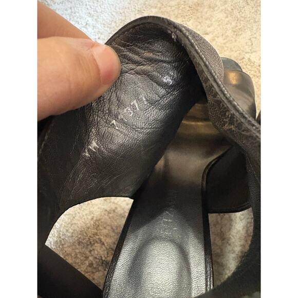 Stuart Weitzman Front Room Black Leather Heeled Booties 9.5 - Picture 6 of 8